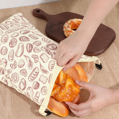 2 PACK Beeswax Sourdough Bread Bags for Homemade Bread, Reusable Cotton Beeswax Bread Bag Portable Waxed Storage All Natural Bees Wax Linen Bag Keep Fresh,13''×17'', 027