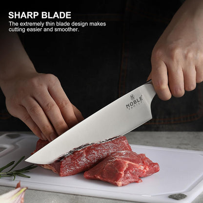 Knife Set with Block,  16Pcs Kitchen Knives Drawer Organizer Set with Sharpener, Cutting Board, Anti-Slip Chef Knives Set with 6Pcs Steak Knives, Black6
