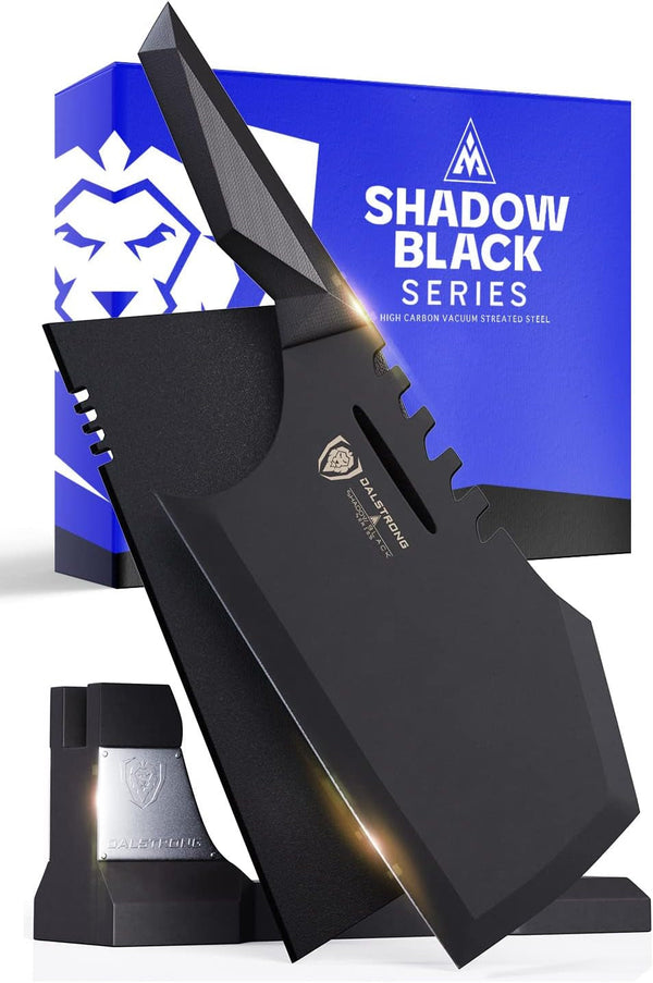 Massive Meat Cleaver Knife-9"-Obliterator-Shadow Black Series-Titanium Nitride Coated-High Carbon Steel-Heavy Duty Gift-Razor Sharp-W/Sheath-Nsf Certified1