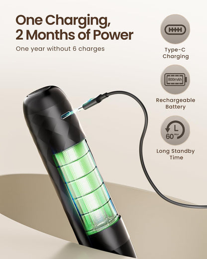 Rechargeable Milk Frother, Lunafro Mini with Detachable Wand | 8000RPM Turbo Motor, 1200Mah Lithium Battery, Compact Design Milk Frother Handheld for Lattes, Cappuccino, Matcha, No Stand3