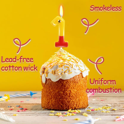 Yellow Bear Themed Number 1 Candle 1St Birthday Decorations for Boy/Girl5