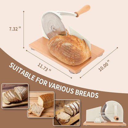 Sourdough Bread Slicer, Manual Bread Cutter with Hand Crank, Cream6