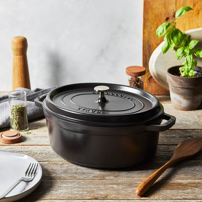 Staub 12.75 Quart Oval Cocotte, Black Matte5