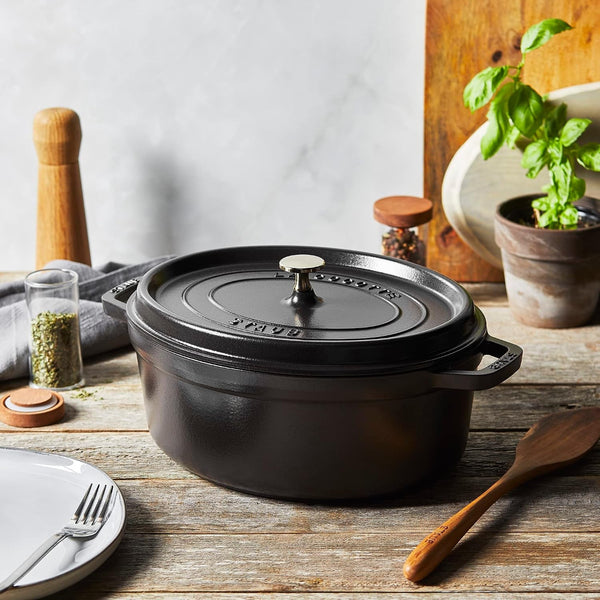 Staub 12.75 Quart Oval Cocotte, Black Matte5