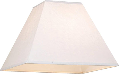 Large White Linen Set of 2 Square Lamp Shades 7X17X13 (Spider) | 7" Top X 17" Bottom X 12" High X 13" Slant Replacement for Table + Floor Lamps Hardback Shade Pre-Assembled Harp + Finial3