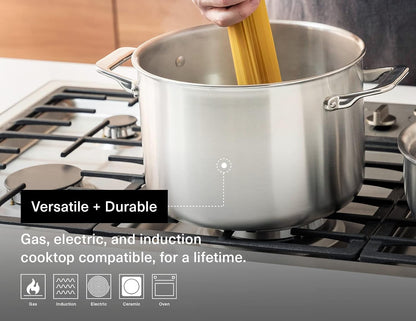 5-Ply Stainless Steel Stockpot – Large Cooking Pot for Boiling, Simmering & Stewing - Consistent, Even Heating - Durable, Dishwasher Safe – Oven-Safe to 800F, Induction Ready - 8 QT6