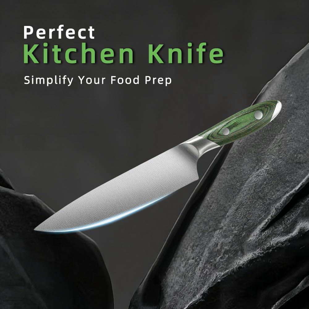 8-inch-stainless-steel-kitchen-chef-knife-green-pakkawood-handle