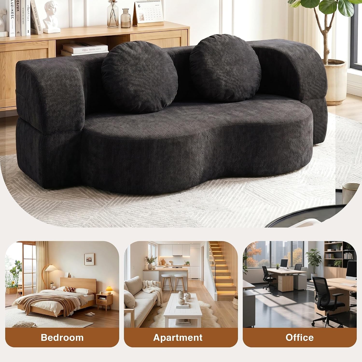 78-convertible-sofa-bed-sleeper-boneless-futon-sofa-black
