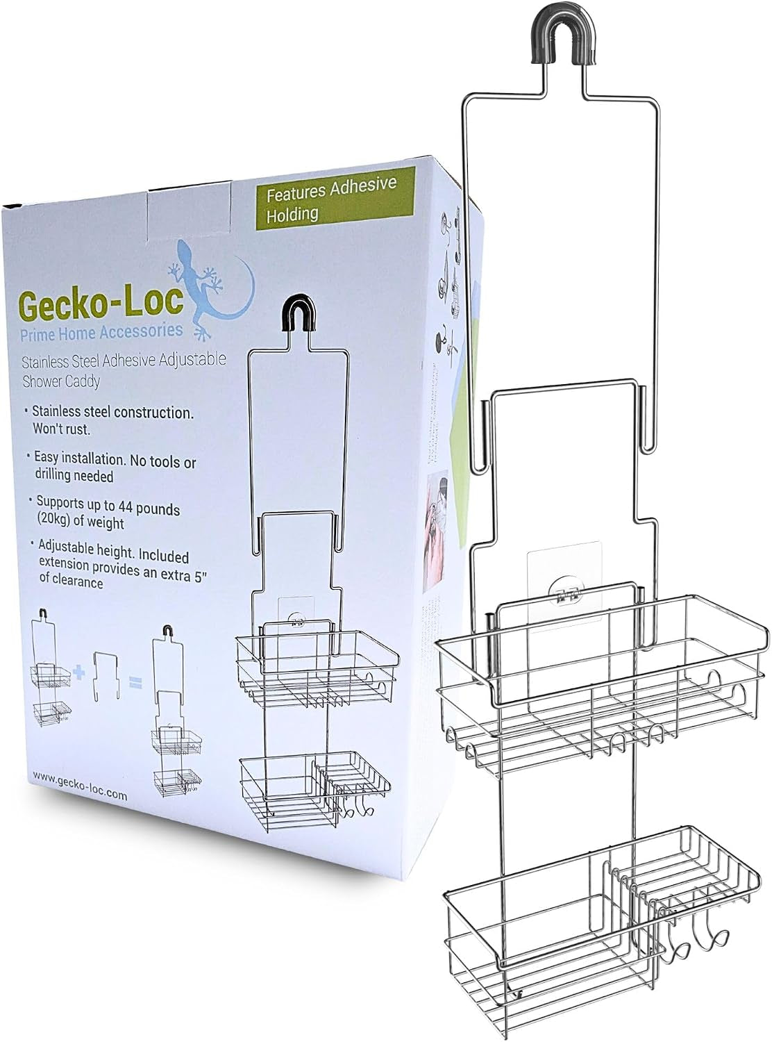 extra-long-adjustable-over-the-showerhead-shower-caddy-rustproof-stainless-steel-organizer-with-suction-stabilizer-deep-basket-hooks-no-drill-tool-free-installation-silver
