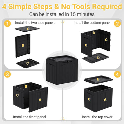 Outdoor Storage Box 31 Gallon Storage Box with Lid for Patio Furniture, Garden Tools, Pool Supplies, Waterproof and UV Resistant, Lockable, Dark Black8