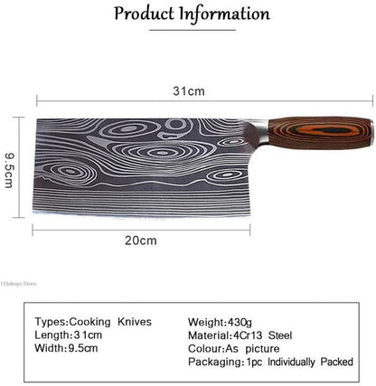 Meat Cleaver, Traditional Handmade Knife Forged Kitchen Japanese Knives 4Cr13 Carbon Steel Wooden Handle Meat Slicer Cleaver Knives2