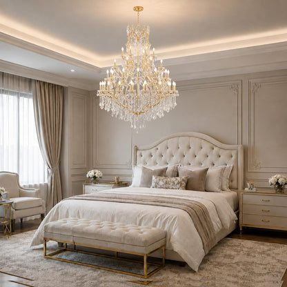 Crystal Candle Chandelier for High Ceilings,Maria Theresa Staircase Light7