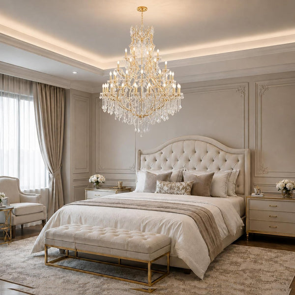 Crystal Candle Chandelier for High Ceilings,Maria Theresa Staircase Light7