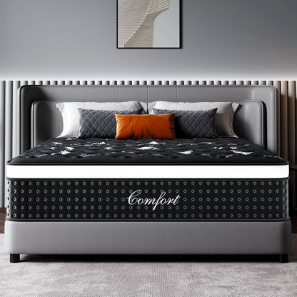 Full Mattress, 14 Inch Hybrid Mattress in a Box, Pocket Springs Mattress for Motion Isolation Pressure Relief, Certipur-Us, Fiberglass Free, Medium Firm Full Size Mattress in a Box1