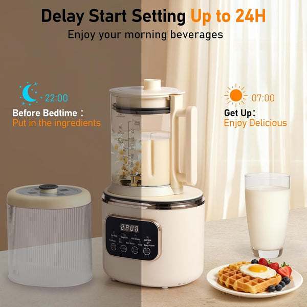 10 in 1 Nut Milk Maker Machine,58Oz with 20 Blades,24H Delay Start&12H Warm | 10 in 1 Nut Milk,Plant Milk,Juice Etc Healthy Diet Machine,58Oz with 20 Blades,Led Display,24H Delay Start&12H Keep Warm7
