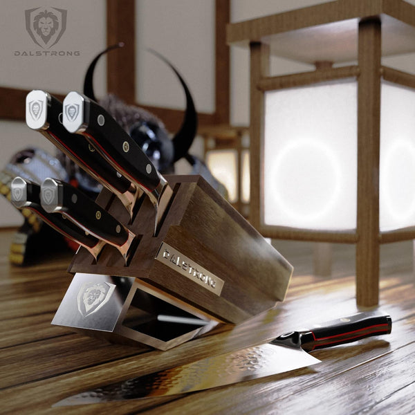 5-Pc Japanese Knife Block Set - 66-Layer Damascus AUS-10V2