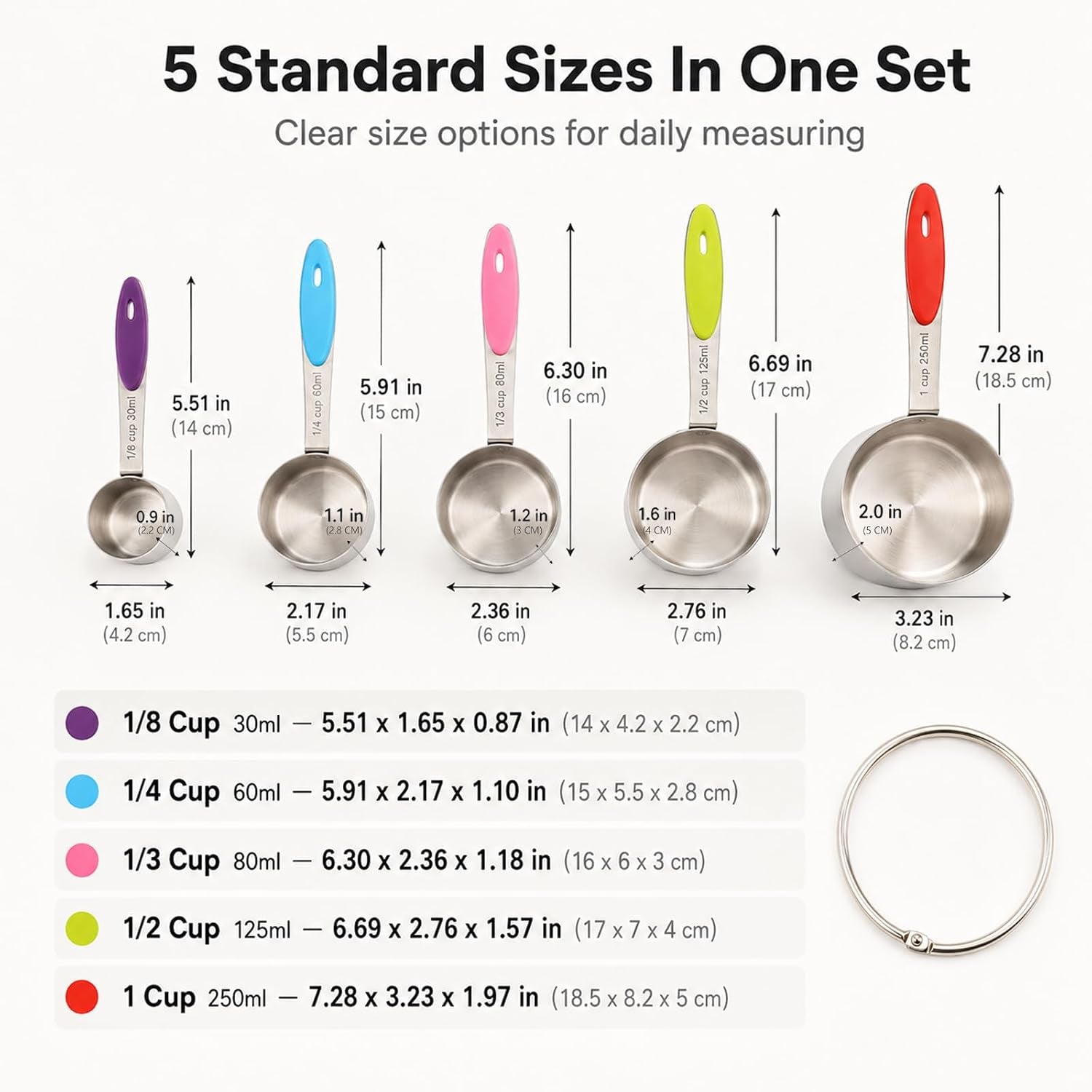 5-piece-stainless-steel-measuring-cups-with-non-slip-handles-kitchen-measuring-cups-for-dry-liquid-ingredients-cooking-baking-1-8-1-4-1-3-1-2-1-cup-colorful