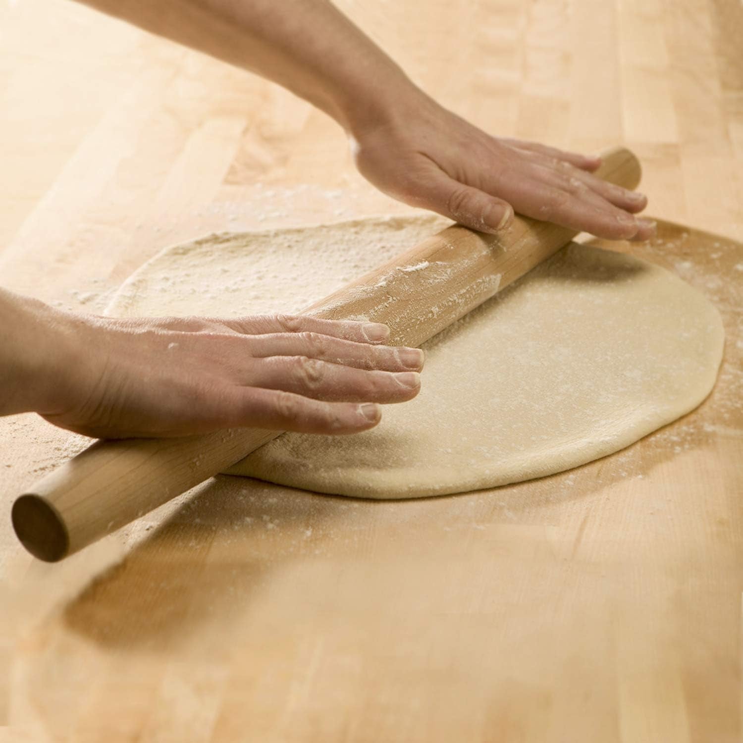 french-rolling-pin-17-inches-woodenroll-pin-for-fondant-pie-crust-cookie-pastry-dough-tapered-design-smooth-construction-essential-kitchen-utensil