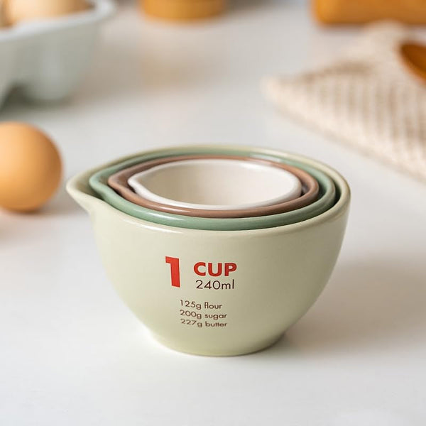 Ceramic Measuring Cups Set of 4, Assorted Colors3