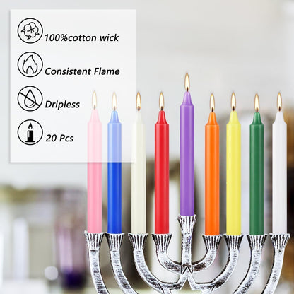 Mini Spell Chime Taper Candle Set of 20, 4 Inch Tall Unscented Rituals Candles for Altar Meditation Supplies Ritualstaper Candle (Multicolor, Set of 20)3
