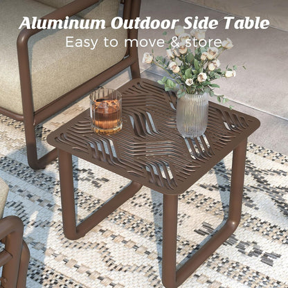 3-Piece Outdoor Aluminum Patio Furniture Set with Coffee Table7