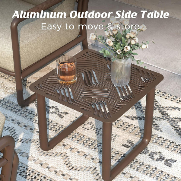 3-Piece Outdoor Aluminum Patio Furniture Set with Coffee Table7