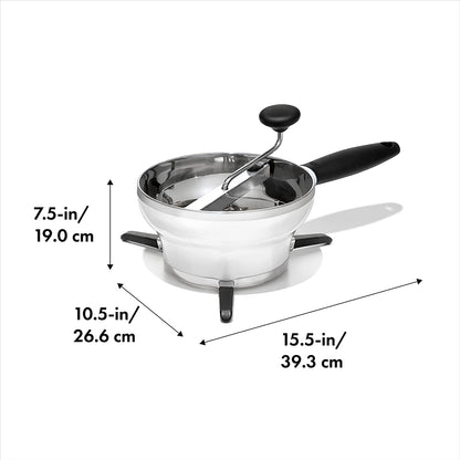 OXO Good Grips Stainless Steel Food Mill for Purees | 2.3 Qt Capacity, Three Grinding Disks for Different Textures, Non-Slip Legs, Ideal for Purees and Sauces, Dishwasher Safe2