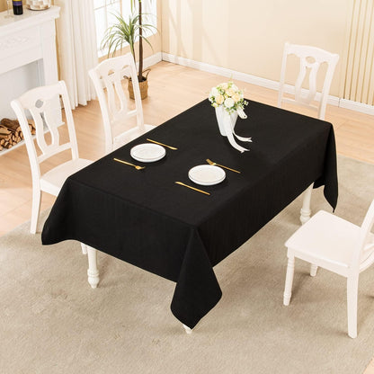 Rectangle Table Cloth Waterproof Black 70"X55"5