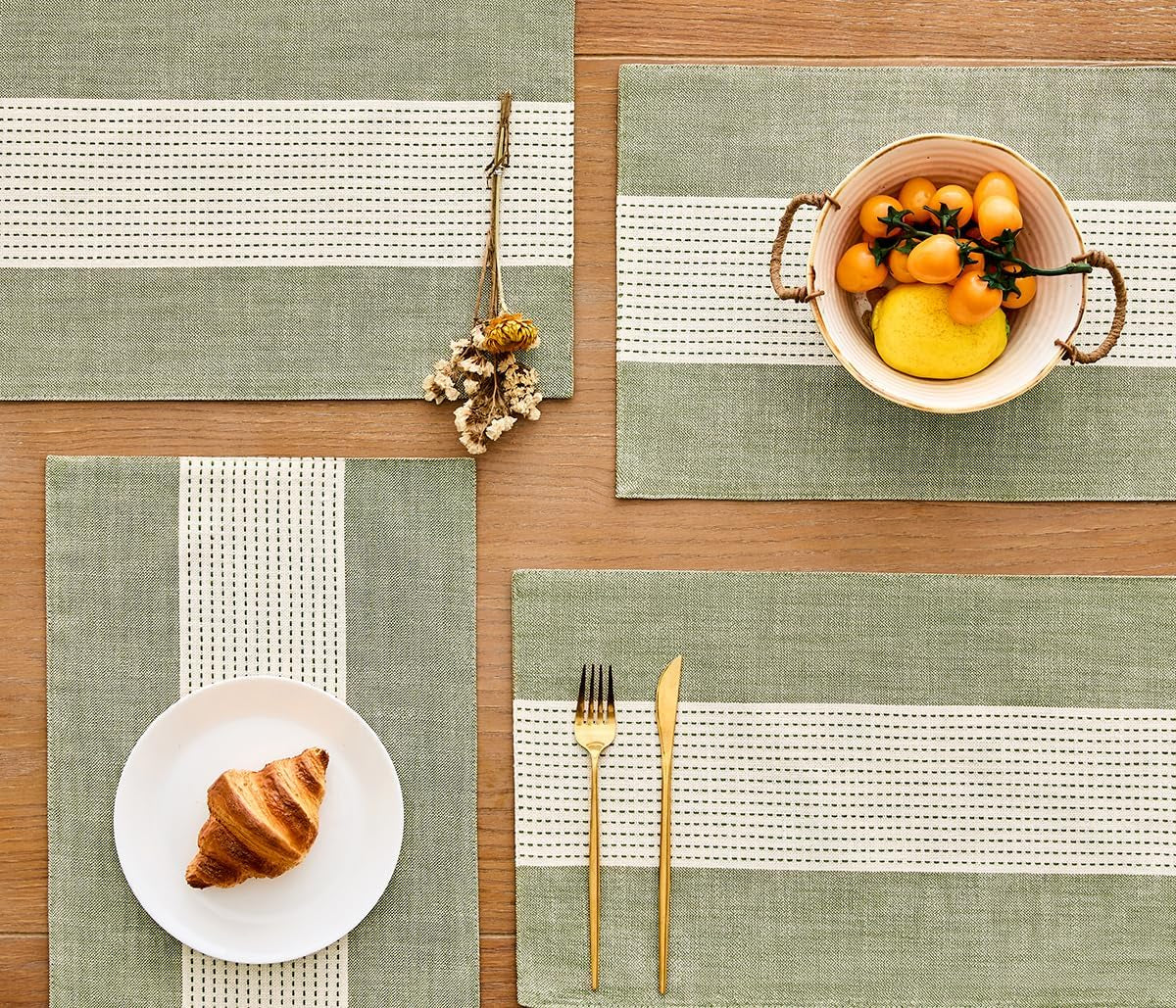 linen-placemats-12-x-18-inch-set-of-4-placemats-farmhouse-macrame-place-mats-for-kitchen-table-and-heat-resistant-hemstitch-sage-green-4pcs