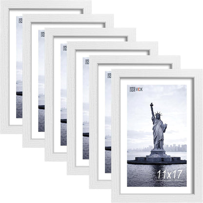 11X17 Picture Frame, White Wood Poster Frames for Wall Display, 6 Pack1