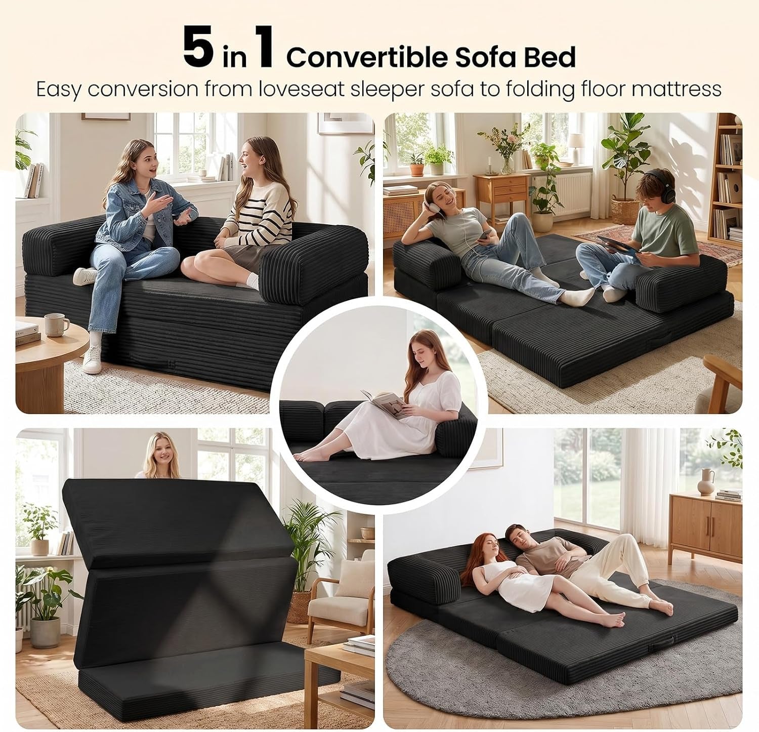 convertible-sofa-bed-tri-folding-mattress-queen-futon-couch-bed-boneless-sleeper-couch-bed-with-removable-armrests-washable-cover-for-guest-room-living-room-queen-black