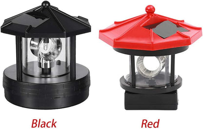 Solar Lighthouse, LED Beacon Rotating Garden Lights, Outdoor Smoke Tower Lamp with 2 Solar Panels for Lawn Patio Yard Landscape Lighting Decorative6