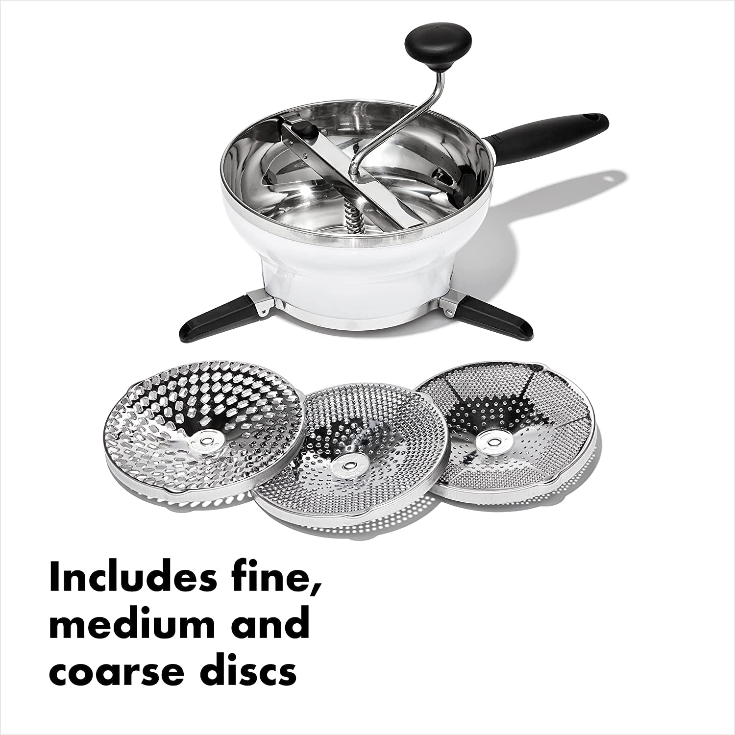 oxo-good-grips-stainless-steel-food-mill-for-purees-2-3-qt-capacity-three-grinding-disks-for-different-textures-non-slip-legs-ideal-for-purees-and-sauces-dishwasher-safe