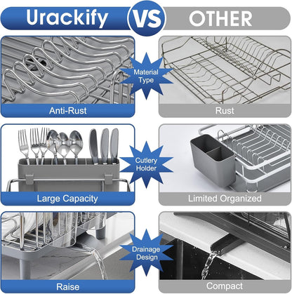 Stainless Steel Dish Drying Rack for Kitchen Counter, 16.9" X12.4"6