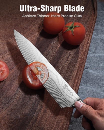 Knife Set, 5PCS Kitchen Knife Set without Block, Stainless Steel Chef Knife Set with Pakkawood Handle, Professional Kitchen Gift Sets for Cooking Lovers & Farther'S Day5