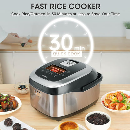 Rice Cooker 20 Cup Cooked,Induction Heating&Fuzzy Logic Technology | Electric Smart Rice Cooker with Steamer Basket,Lcd Display 11 Multi Portable Rice Maker,Delay Timer & Auto Keep Warm for Home4