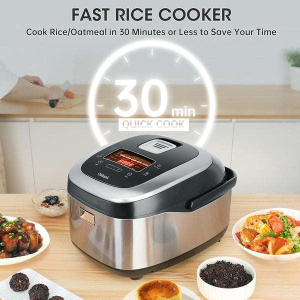 Rice Cooker 20 Cup Cooked,Induction Heating&Fuzzy Logic Technology | Electric Smart Rice Cooker with Steamer Basket,Lcd Display 11 Multi Portable Rice Maker,Delay Timer & Auto Keep Warm for Home4