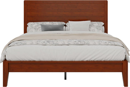 Full Size Bamboo Bed Frame, Japanese Joinery, Warm Brown10