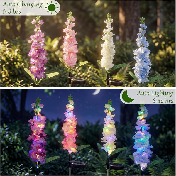 Solar Flower Lights Outdoor - 4 Packs 80 Leds Upgraded Solar Powered Lights for Garden Patio Yard Pathway Decor - Waterproof outside Solar Flower Decoration - Gift for Women Mom Grandma4