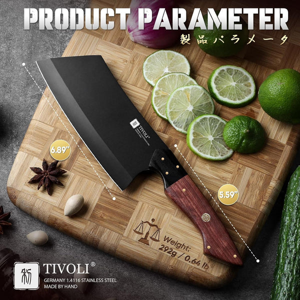 Meat Cleaver Knife 7 Inch - Black Butcher Knife for Meat Cutting5