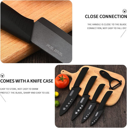 Ceramic Knife Set with Protective Cover, Kitchen Knife Set with 4-Piece Knife and 1 Peeler, Chef'S Knife Sets for Meat, Fruit, Vegetables4