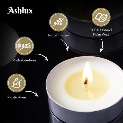 100-Pack Unscented Palm Wax Tea Lights Candles,4.5 Hours Burn7