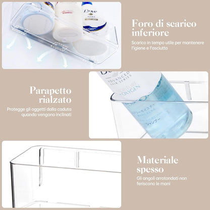 2 Pcs Clear Shower Shelf, Large Bathroom Wall Mounted Shower Caddy7