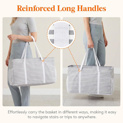 Extra Large Tote Bag, Reusable Grocery Bags with Metal Wire Frame and Handles6