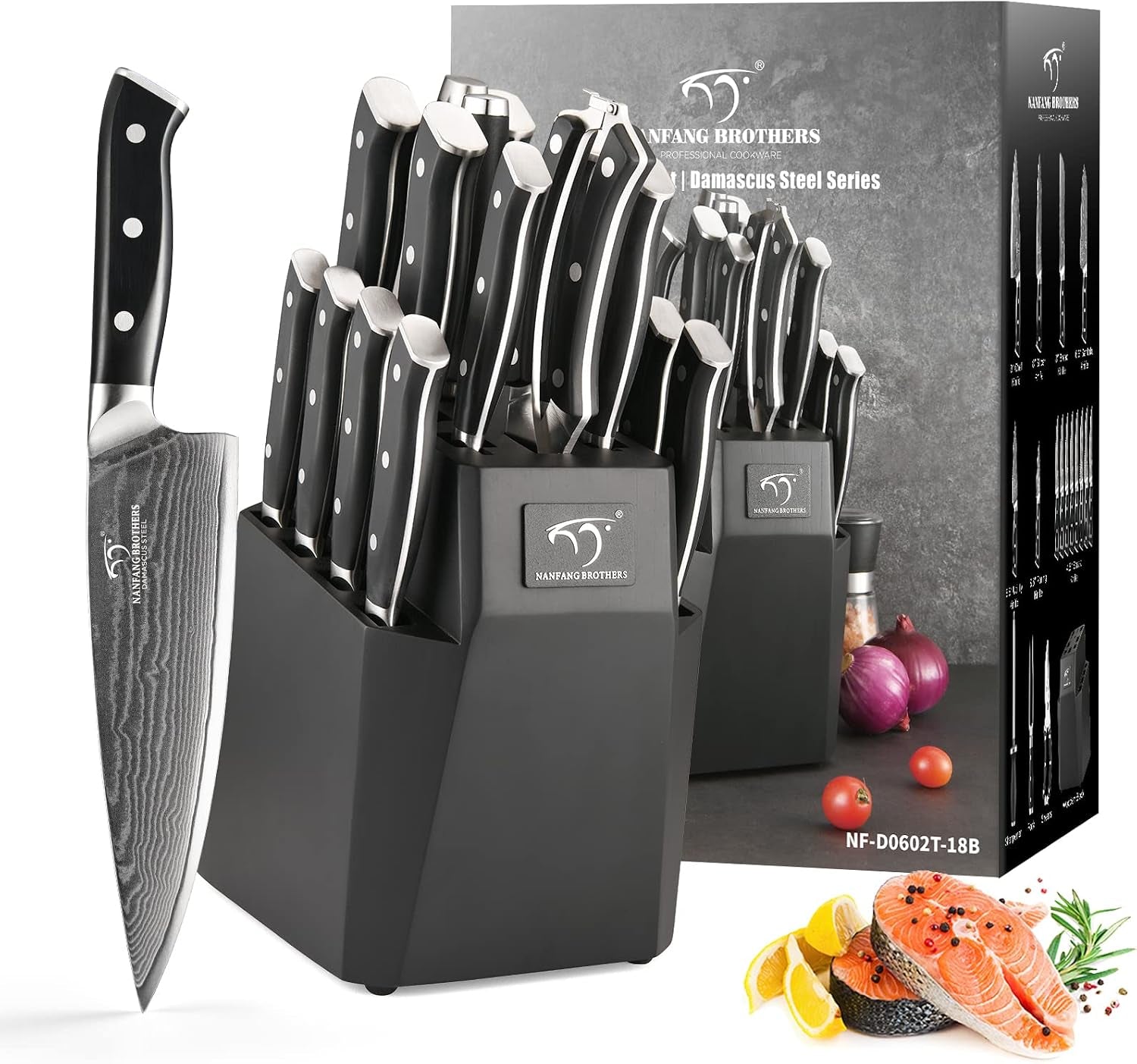 18pcs-damascus-knife-set-with-steak-knives-block-japanese-67-layer-10cr15comov-vg10-equivalent-steel-core-60-2-hrc-edge-ergonomic-handle-kitchen-shears-sharpener