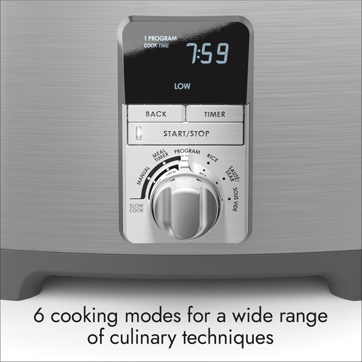 multi-function-cooker-with-tri-ply-dutch-oven-slow-cooker-sous-vide-cooker-rice-cooker-the-sous-1300-watts-7-quart-capacity-stainless-steel-professional-series-ltssc500