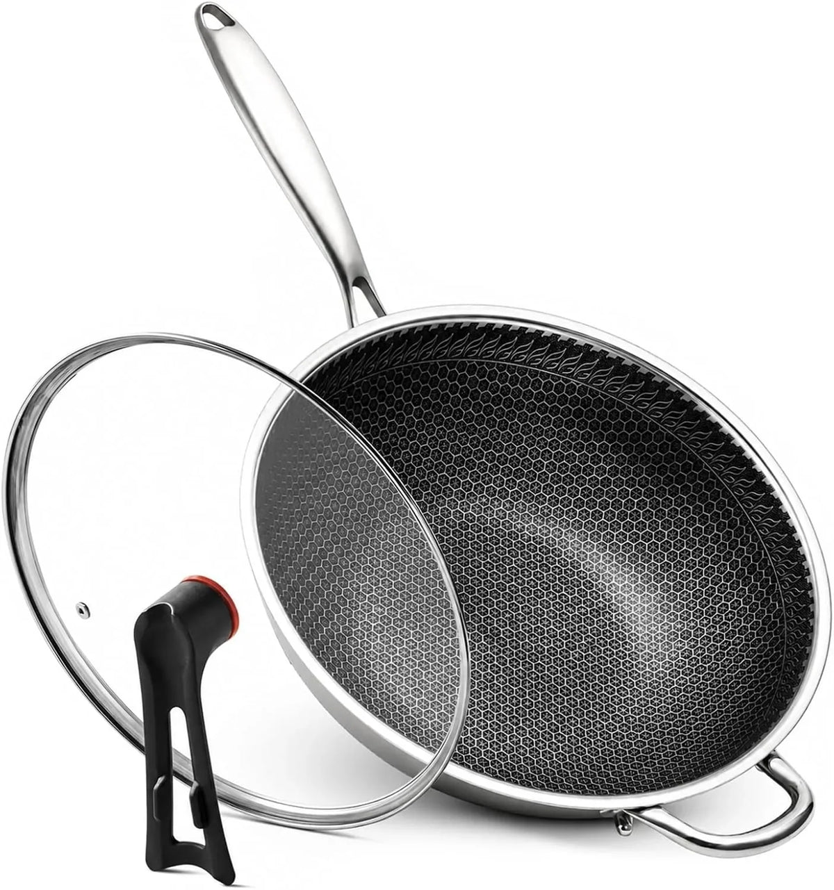 stainless-steel-wok-pan-with-lid-12-6-inch-honeycomb-hybrid-nonstick-stir-fry-pan-tri-ply-clad-skillet-for-induction-electric-gas-stove-dishwasher-safe-no-seasoning-needed-serves-3-4