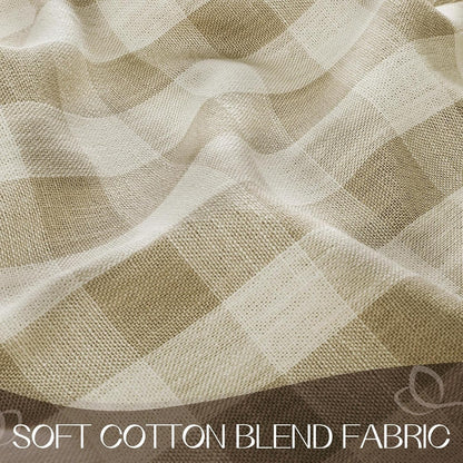 Gingham Tassel 70 Inch round Tablecloth, Beige5