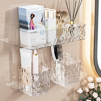 Adhesive Shower Caddy 4-Pack, Wall Bathroom Organizer, Clear5