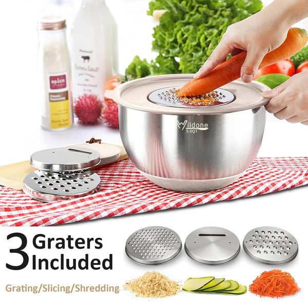 Mixing Bowls with Airtight Lids, Stainless Steel Nesting Bowls Set2